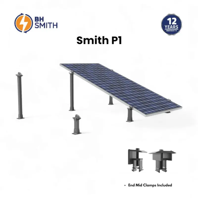 Bhs Aluminum Solar Mounting Structure P1 With Integrated Clamps – Dual-Leg Kit 1