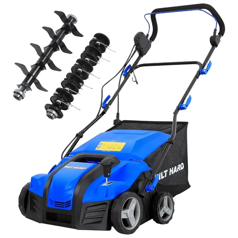Bilt Hard 15A 16" Walk-Behind Dethatcher & Scarifier – 2-In-1 Lawn Renovation Tool With 14.5-Gallon Collection Bag 1