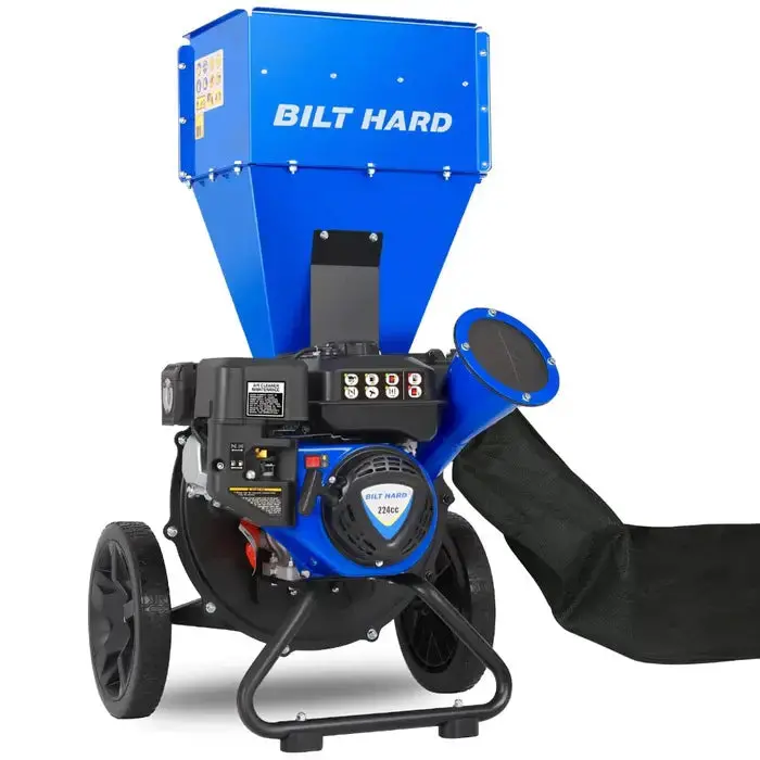 Bilt Hard 3" Gas-Powered Wood Chipper – 224Cc 7.5Hp Engine For Branches & Landscaping Debris 1