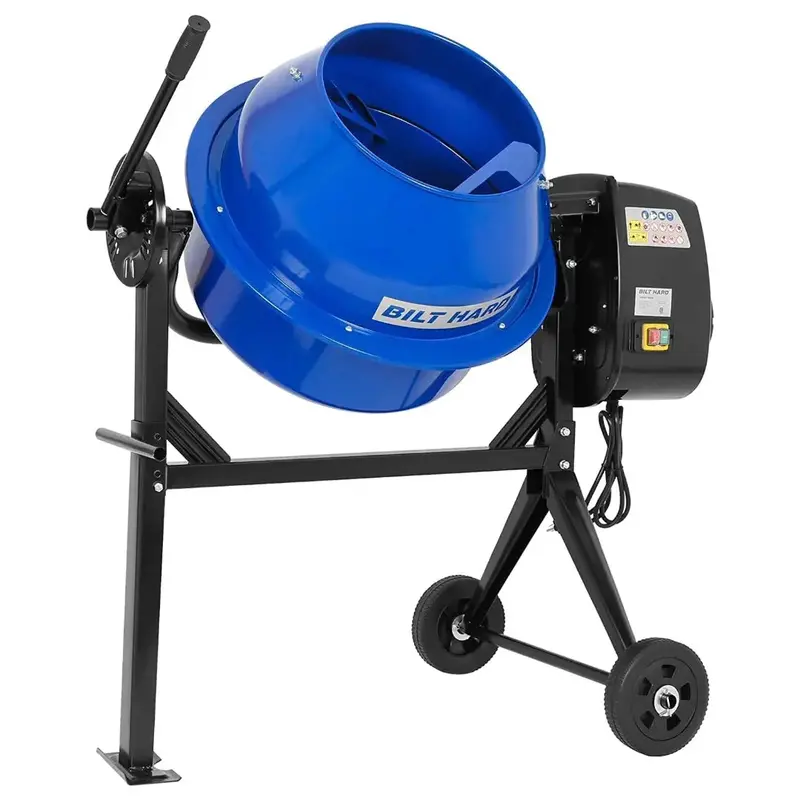 Bilt Hard 4 Cu. Ft. Portable Electric Cement Mixer – Heavy-Duty Construction Mixer For Diy & Small Jobs 1