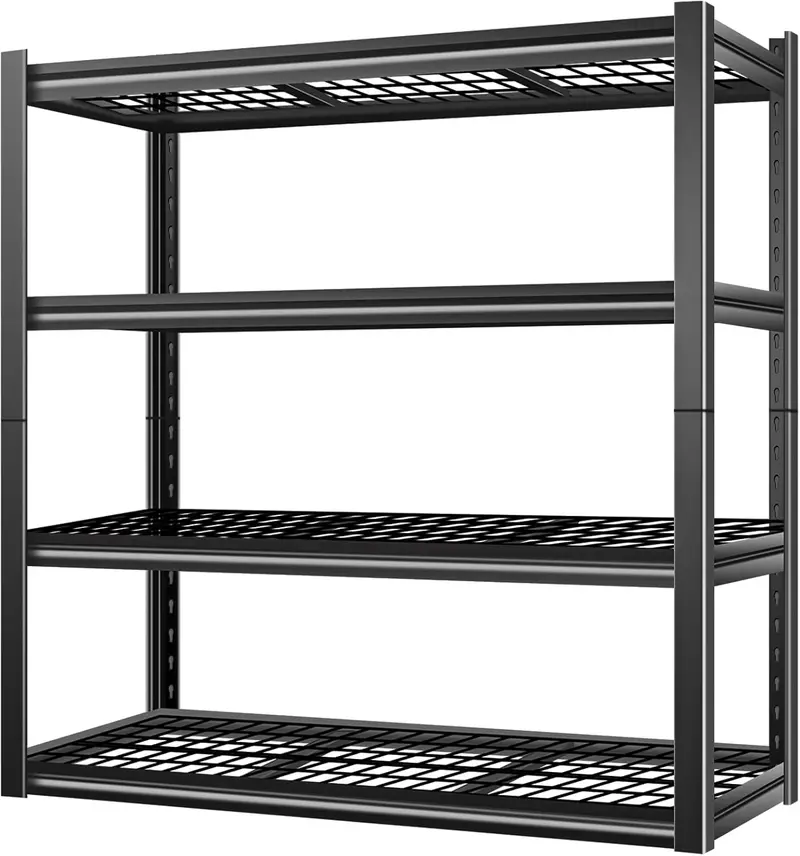Bilt Hard 4-Tier Industrial Garage Shelving – 46" W X 24" D X 72" H, Adjustable Steel Utility Storage 1