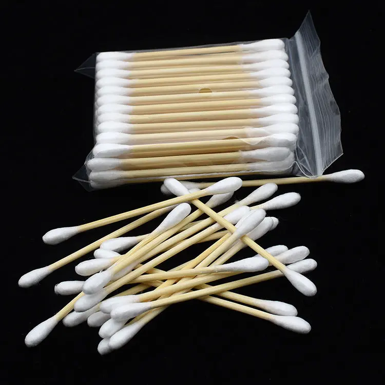 Biodegradable Bamboo Cotton Swabs With Wooden Handles – Dual-Tip For Ear, Makeup, And Wound Care 1