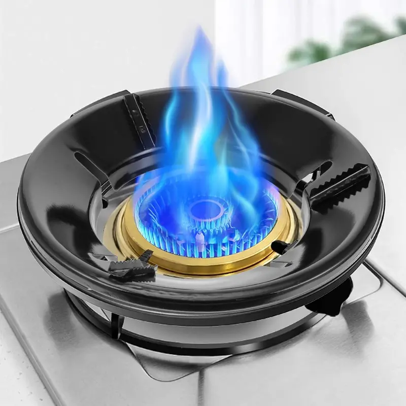 Black Gas Stove Support Rings – Flame-Stabilizing Pan Lifters For Indian Cooktops 1
