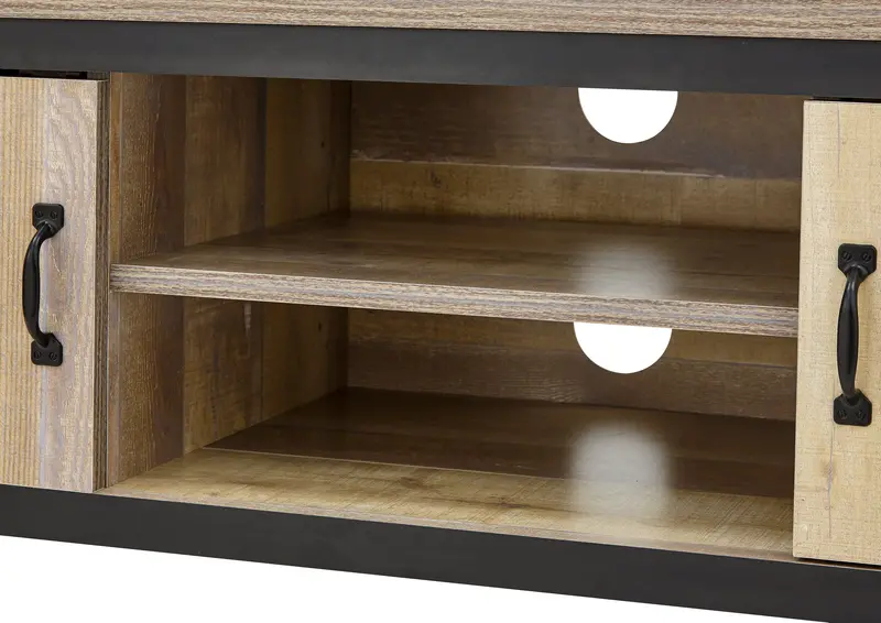 Boston Oak Tv Unit With 2 Shelves And 2 Concealed Doors 1