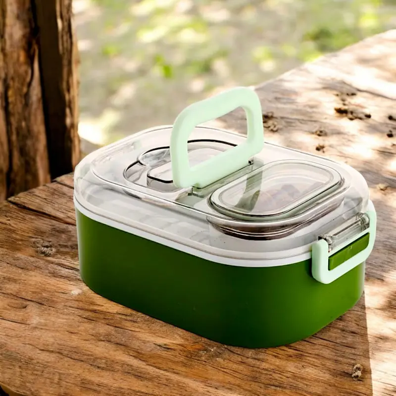Bpa-Free Leakproof Lunch Box – Includes Small Compartment, Spill-Resistant Lid & Baby Spoon (School-Ready) 1