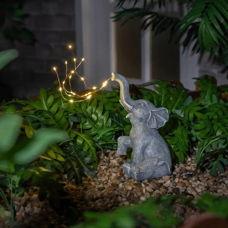 Bright Garden Elephant Solar-Powered Garden Light – 25 Warm White Leds, 26 Cm Tall Ornament 1