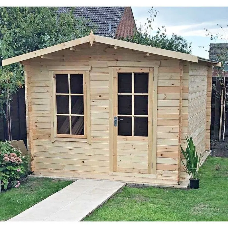 Bucknells Classic 28Mm Tongue-And-Groove Log Cabin – 10'11" X 9'9" Apex Roof Design 1