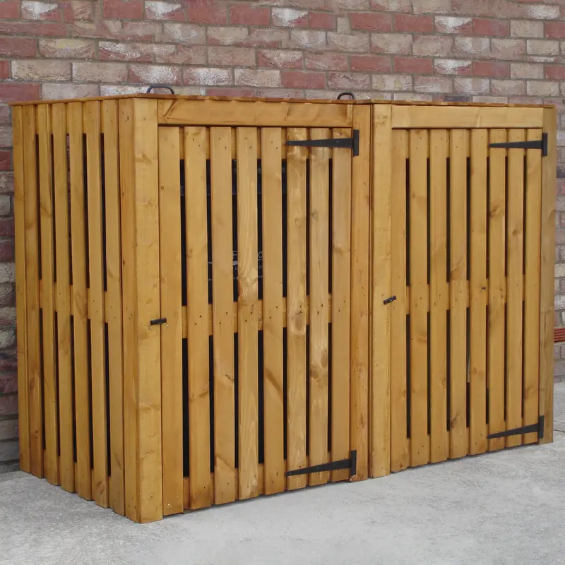 Budget Flat-Pack Bin Store – 2'4" X 5'5", 12Mm Slatted Cladding 1
