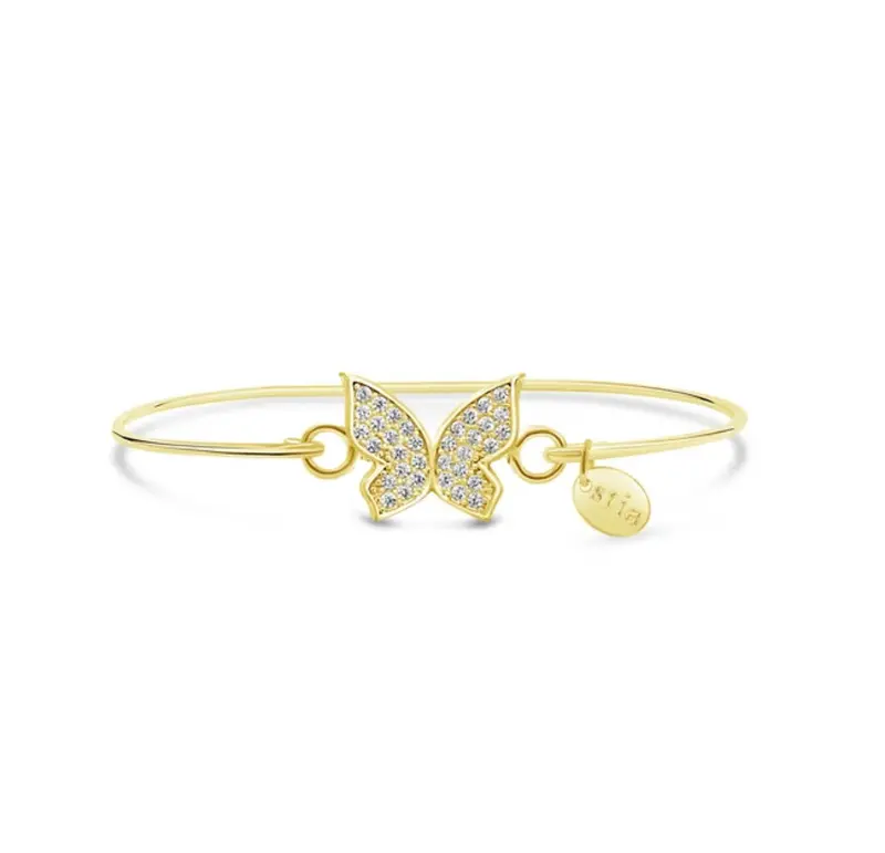 Butterfly-Shaped Pavé Accent Bracelet 1