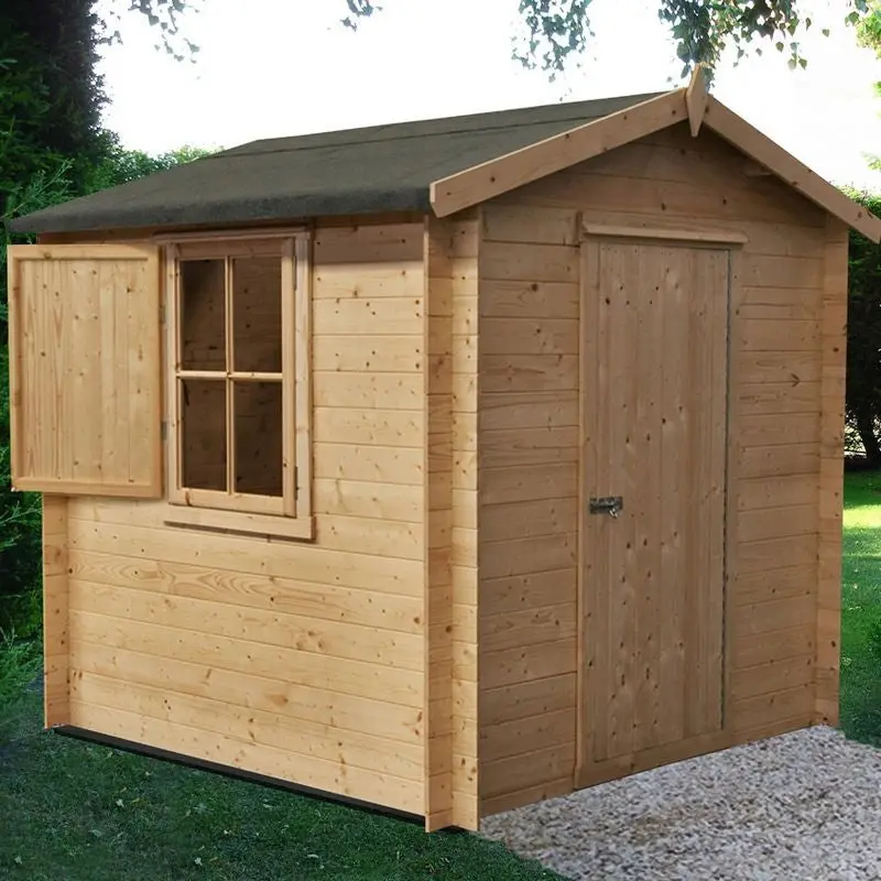 Camelot 7' X 7' 10" Premium Apex Log Cabin – 19Mm Log-Clad Design 1