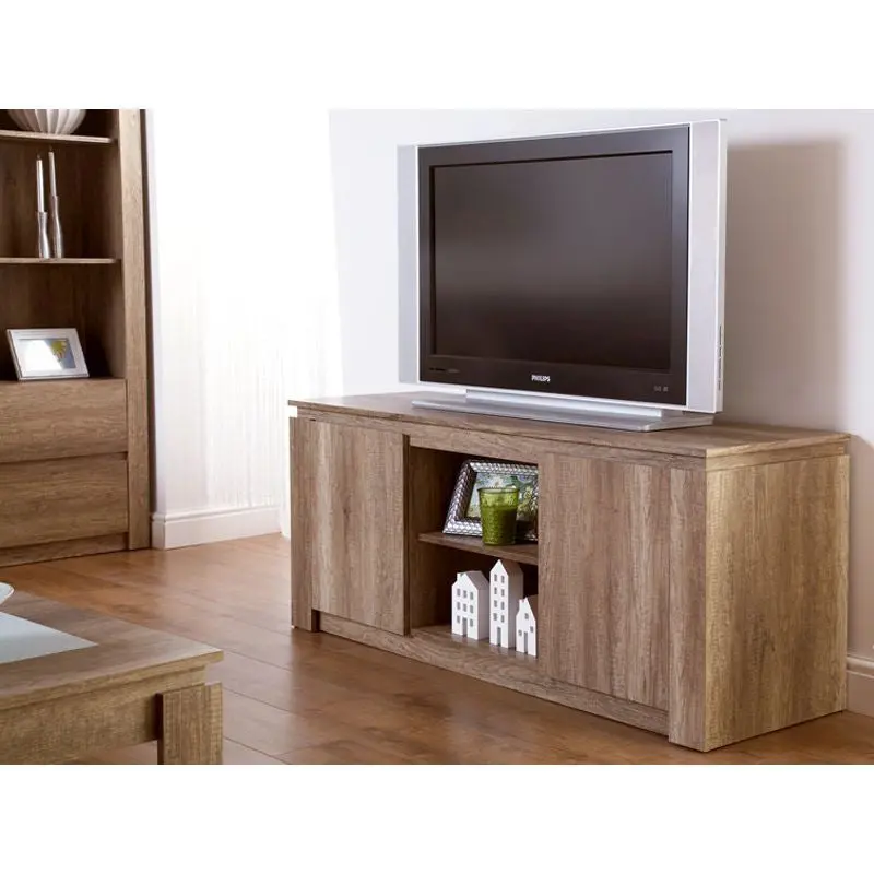 Canyon Natural-Finish Tv Stand With 2 Shelves And 2 Doors 1