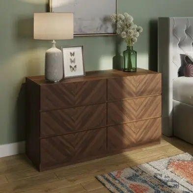 Catania 6-Drawer Chest Of Drawers – Dark Brown Wooden Storage Unit 1