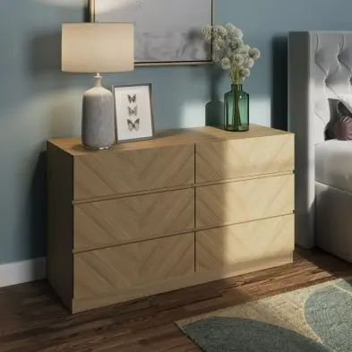 Catania Light Brown 6-Drawer Chest Of Drawers 1