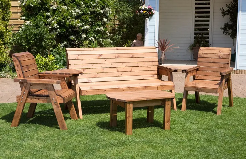 Charles Taylor 5-Person Scandinavian-Style Redwood Garden Combi Set 1