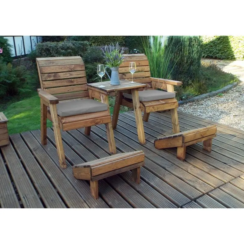 Charles Taylor Deluxe Garden Tete-A-Tete – 2-Seater With Slate Grey Cushions 1