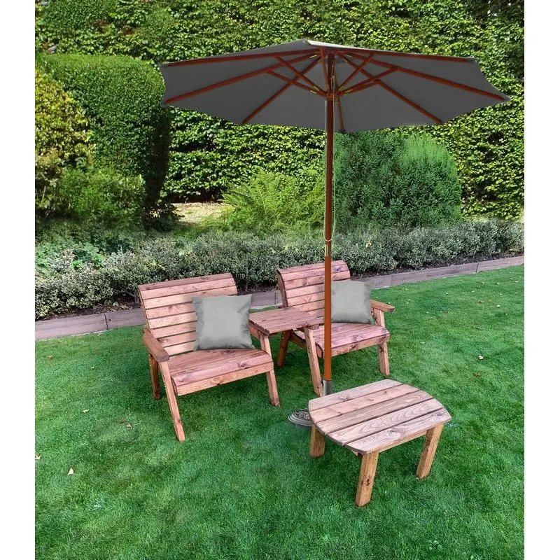 Charles Taylor Grand 2-Seat Tete-A-Tete With Grey Cushions 1