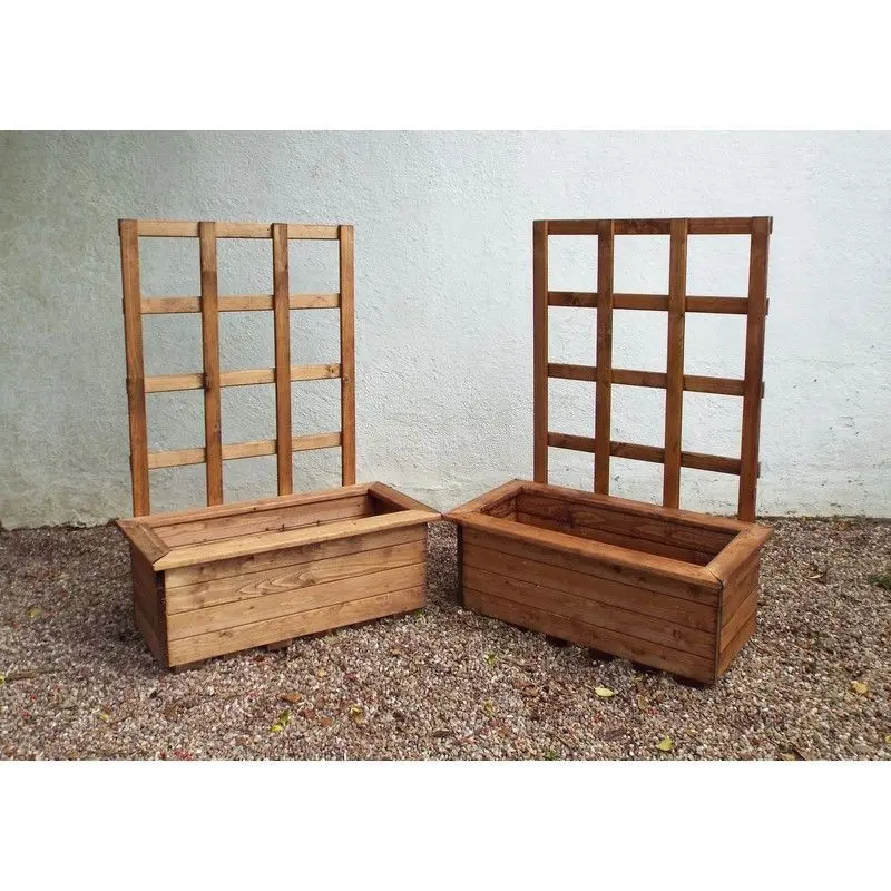 Charles Taylor Scandinavian Redwood Trellis Planter Set With Integrated Garden Arch 1