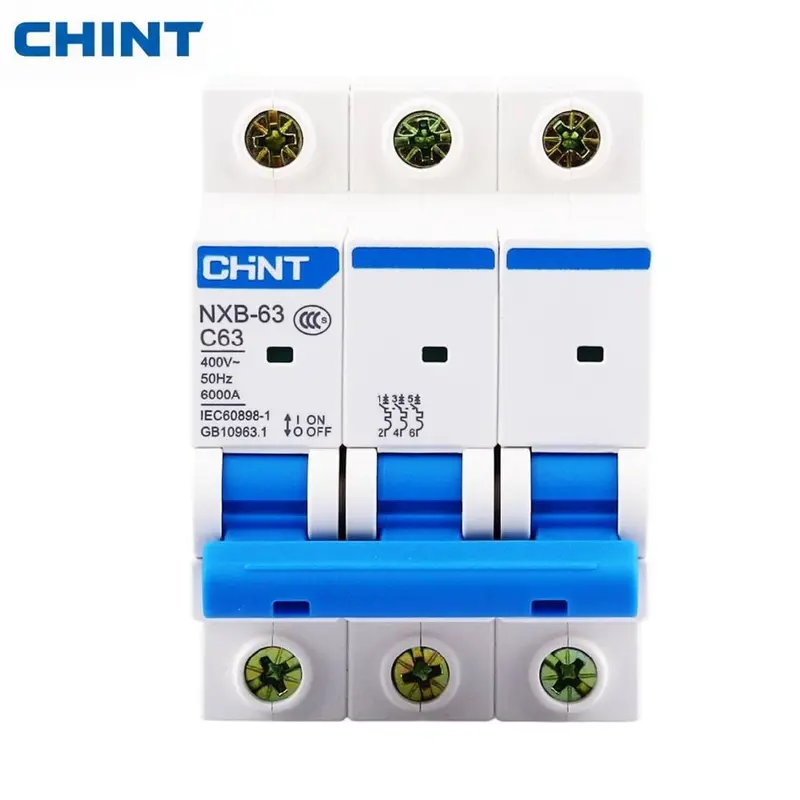 Chint Nxb-63 3P 63A Miniature Circuit Breaker – Three-Pole Mcb For Ac Distribution Boards & Short-Circuit Protection 1