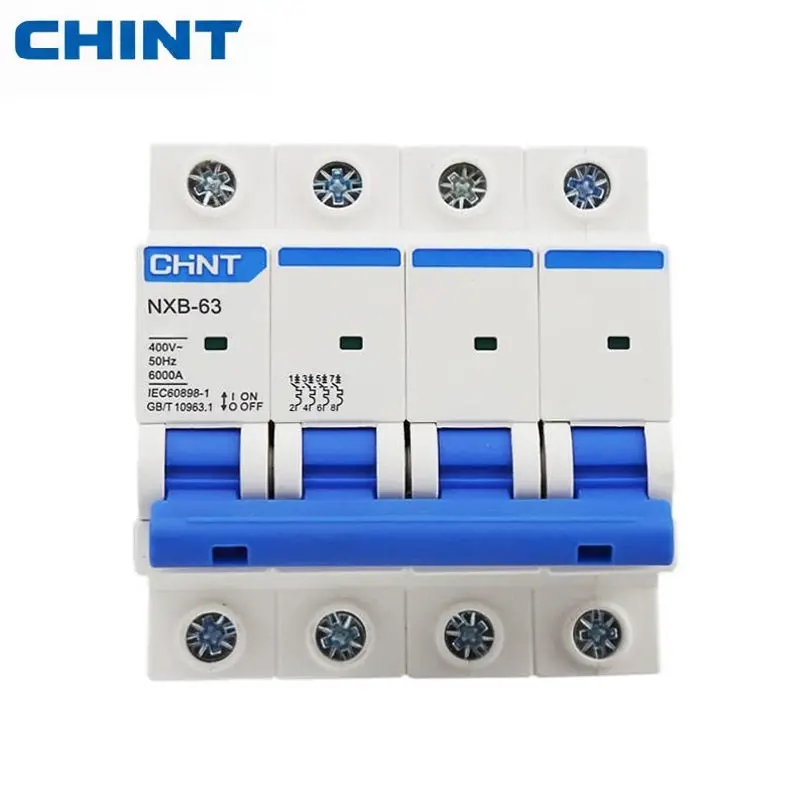 Chint Nxb-63 4-Pole 6Ka Mcb – 3-Phase Miniature Circuit Breaker For Reliable Overload & Short-Circuit Protection 1