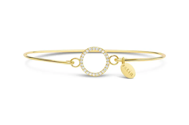 Circle Pavé Charm Bracelet 1