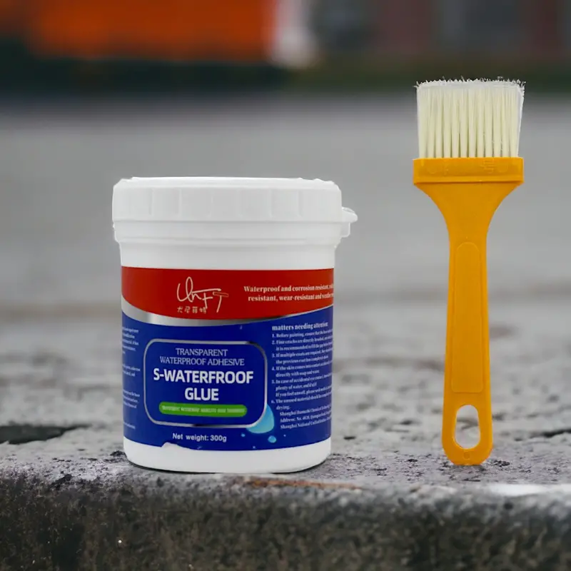 Clear Roof Leak Repair Sealant – Waterproof Transparent Crack-Filling Glue With Brush Applicator (300G) 1