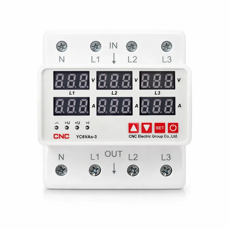 Cnc Yc6Vas-3 63A Three-Phase Voltage & Current Regulator – Adjustable Protection Against Over/Under Voltage 1
