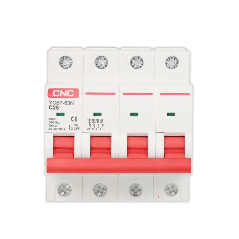 Cnc Ycb7-63N 4-Pole Ac Miniature Circuit Breaker (Mcb) – 63A Din Rail Mounted 1