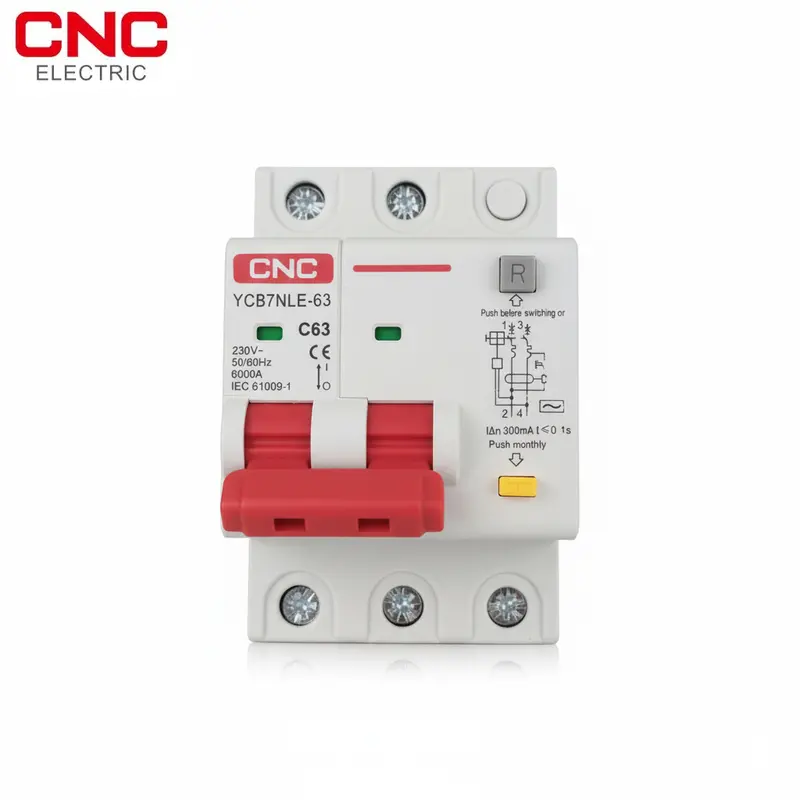 Cnc Ycb7Le-63Y 2-Pole Rcbo – 63A Residual Current + Overcurrent Protection For Ac Circuits 1