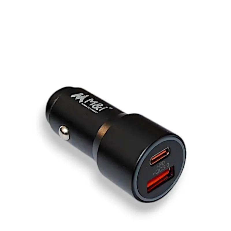 Compact Dual-Output Car Charger – 38W Usb + Usb-C Fast Charger With Safety Protection 1
