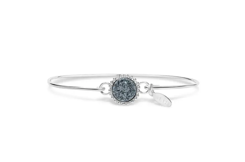 Compact Platinum Silver Druzy Sparkle Bracelet 1