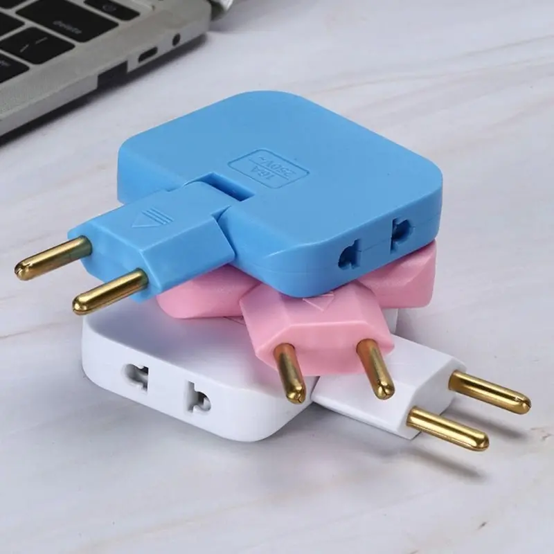 Compact Rotating Plug Adapter – 180° Swivel Extension With Foldable Multi-Socket, Slim Wireless Outlet Converter & Dual-Pin Rotation (Multi-Color) 1