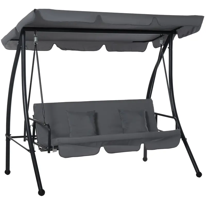 Convertible 3-Person Patio Swing Chair – Outdoor Lounger, Hammock Bed & Canopy Seat 1