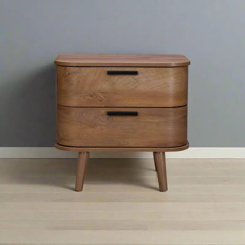 Copenhagen Dark Brown 2-Drawer Bedside Table 1