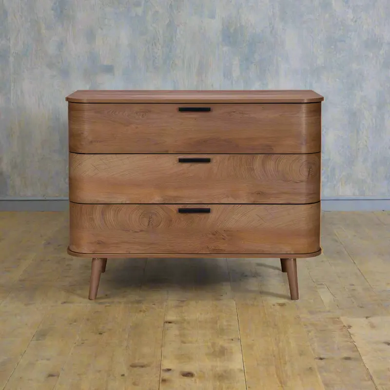 Copenhagen Dark Brown 3-Drawer Chest Of Drawers 1