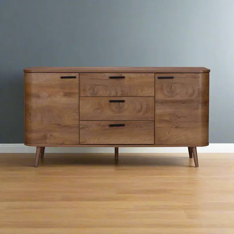 Copenhagen Dark Brown Large Sideboard – 2 Doors, 4 Shelves, 3 Drawers 1