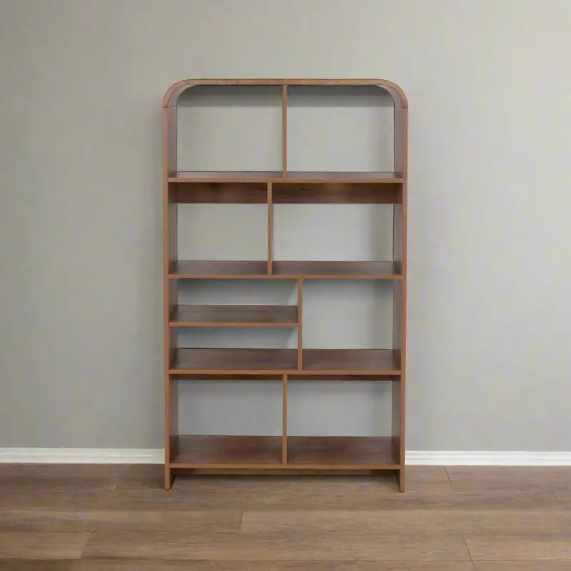 Copenhagen Dark Brown Tall Bookshelf With 9 Shelves 1