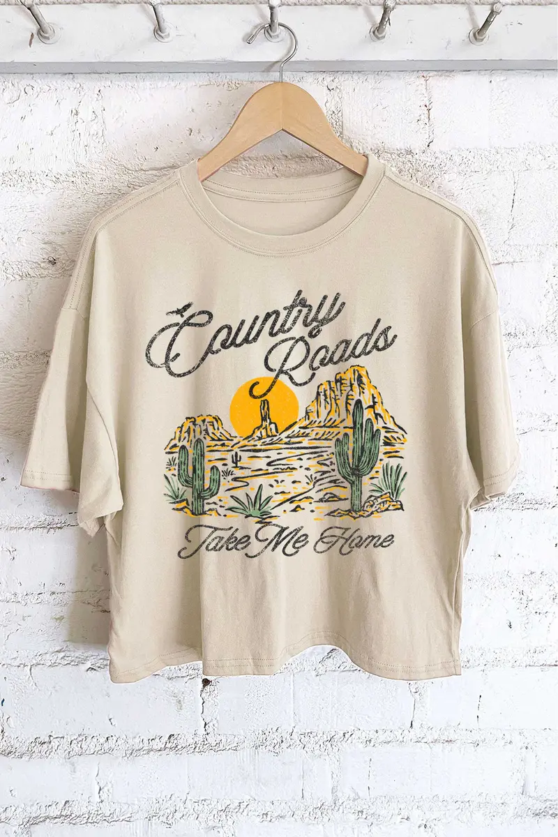 'Country Roads' Relaxed Long Crop Top 1