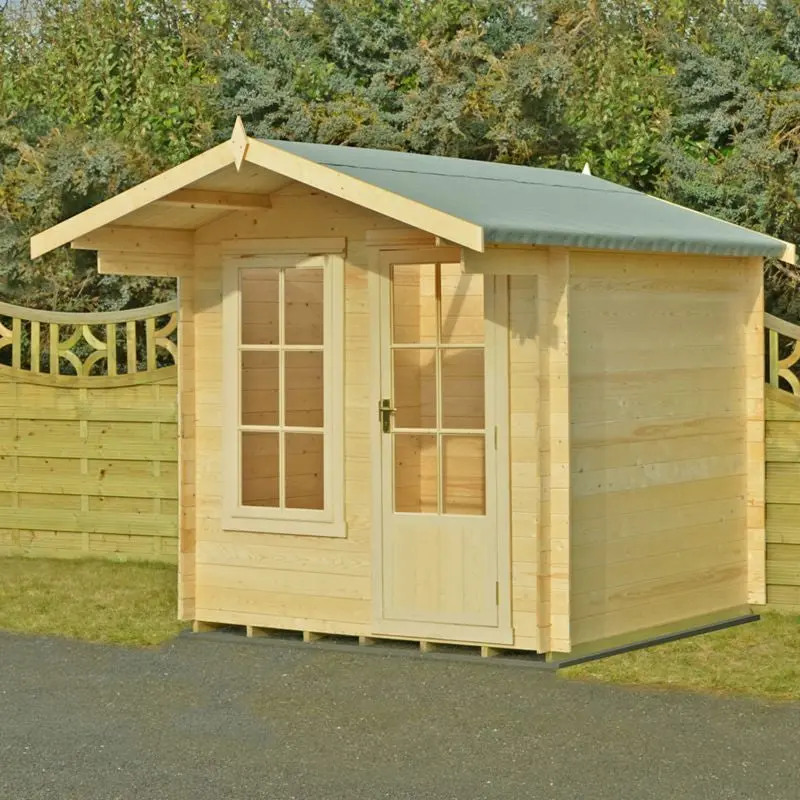 Crinan 7Ft X 7'10" Premium 19Mm Log-Clad Apex Log Cabin 1