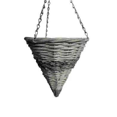 Croft Grey Willow Hanging Basket – 30 Cm Natural Woven Planter 1