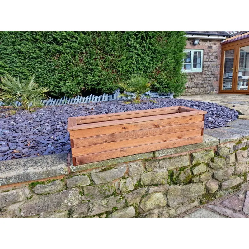 Croft Swedish Redwood Garden Trough Planter – Handcrafted Wooden Raised Bed 1