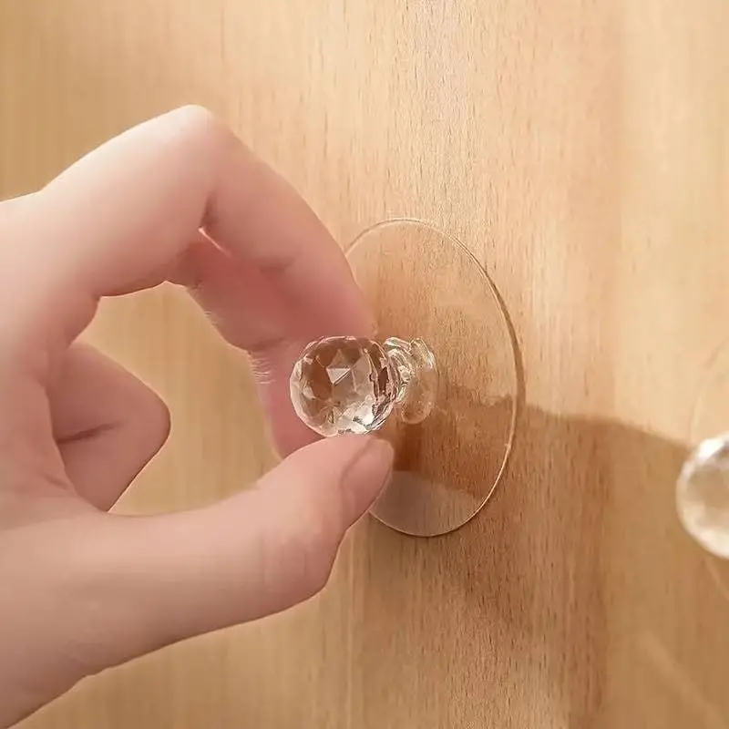 Crystal-Design Heavy-Duty Adhesive Wall Hooks – Reusable Sticky Hooks For Keys, Frames & Kitchen Essentials 1