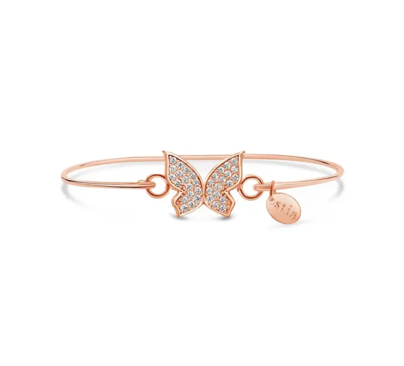 Delicate Butterfly Pavé Detail Bracelet 1