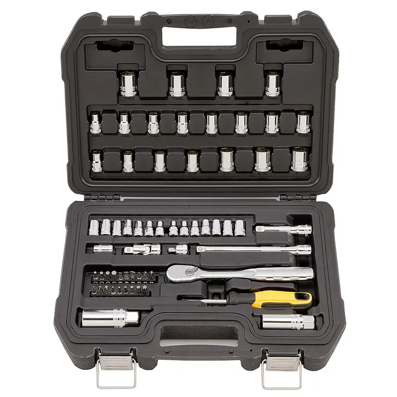 Dewalt 61-Piece Combination Socket Set – Dual Drive (1/4" & 3/8") With 6-Point Design 1