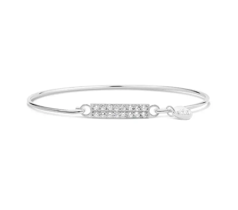Double Bar Pavé Charm Bracelet 1