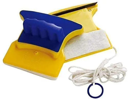 Double-Sided Window Cleaner – Glazed Glass Wiper With Replaceable Cotton Pads & Squeegee 1