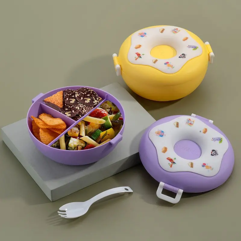 Double-Walled Donut-Shaped Kids’ Lunch Box – Vibrant, Leak-Resistant Bento Container 1