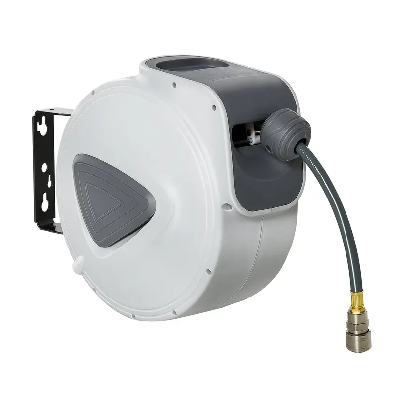 Durhand 10M Retractable Air Hose Reel With 90Cm Leader Hose – 3/8" (9.5Mm) Diameter For Compressors 1
