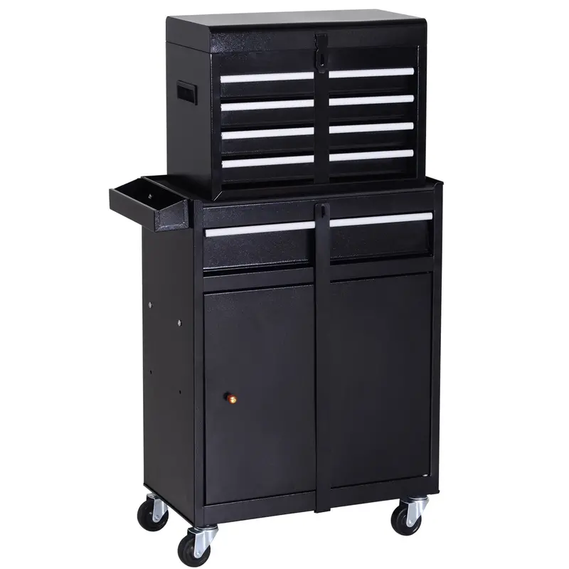 Durhand 5-Drawer Rolling Tool Chest With Pegboard And Casters 1