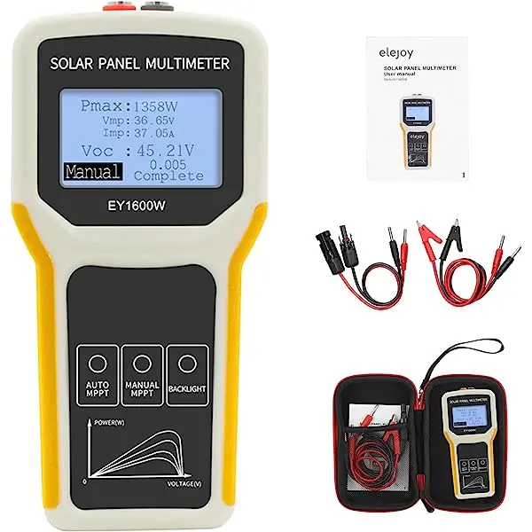 Elejoy Ey1600W Mppt Solar Power Analyzer – Lcd Pv Meter For Voltage, Current, Power & Energy Monitoring 1