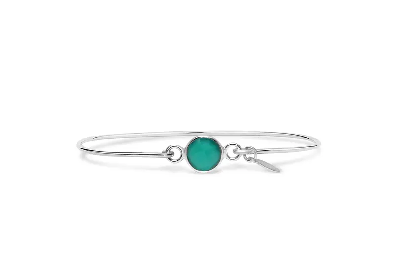 Emerald Green Onyx Skinny Bracelet 1